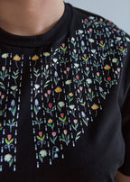 "SEA OF FLOWERS" WOMEN'S COLLARED T-SHIRT