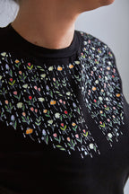 "SEA OF FLOWERS" WOMEN'S COLLARED T-SHIRT