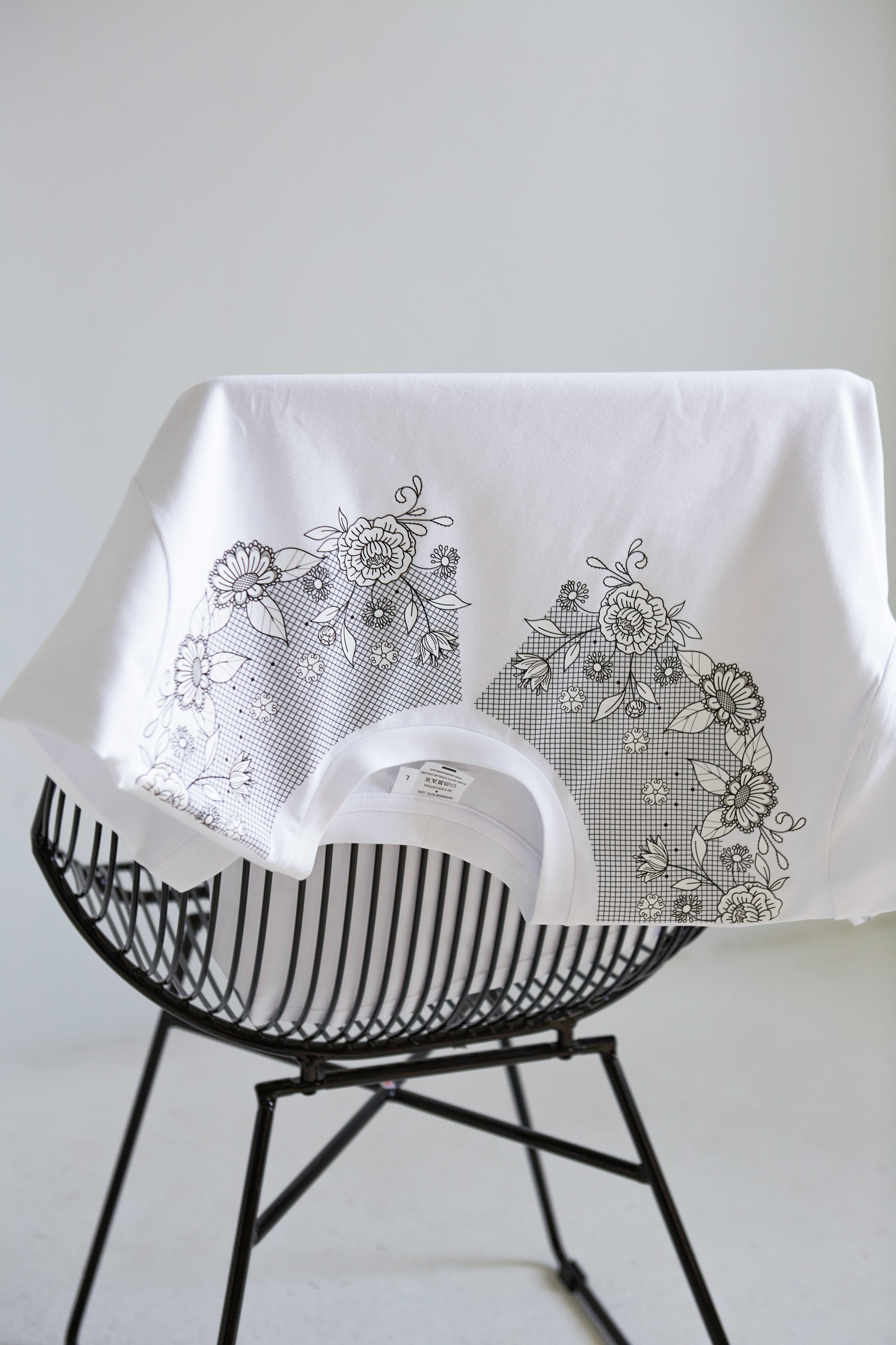"EMBROIDERY", WHITE SHIRT