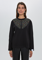 "SEA OF FLOWERS" WOMEN'S LONG SLEEVE COLLARED T-SHIRT