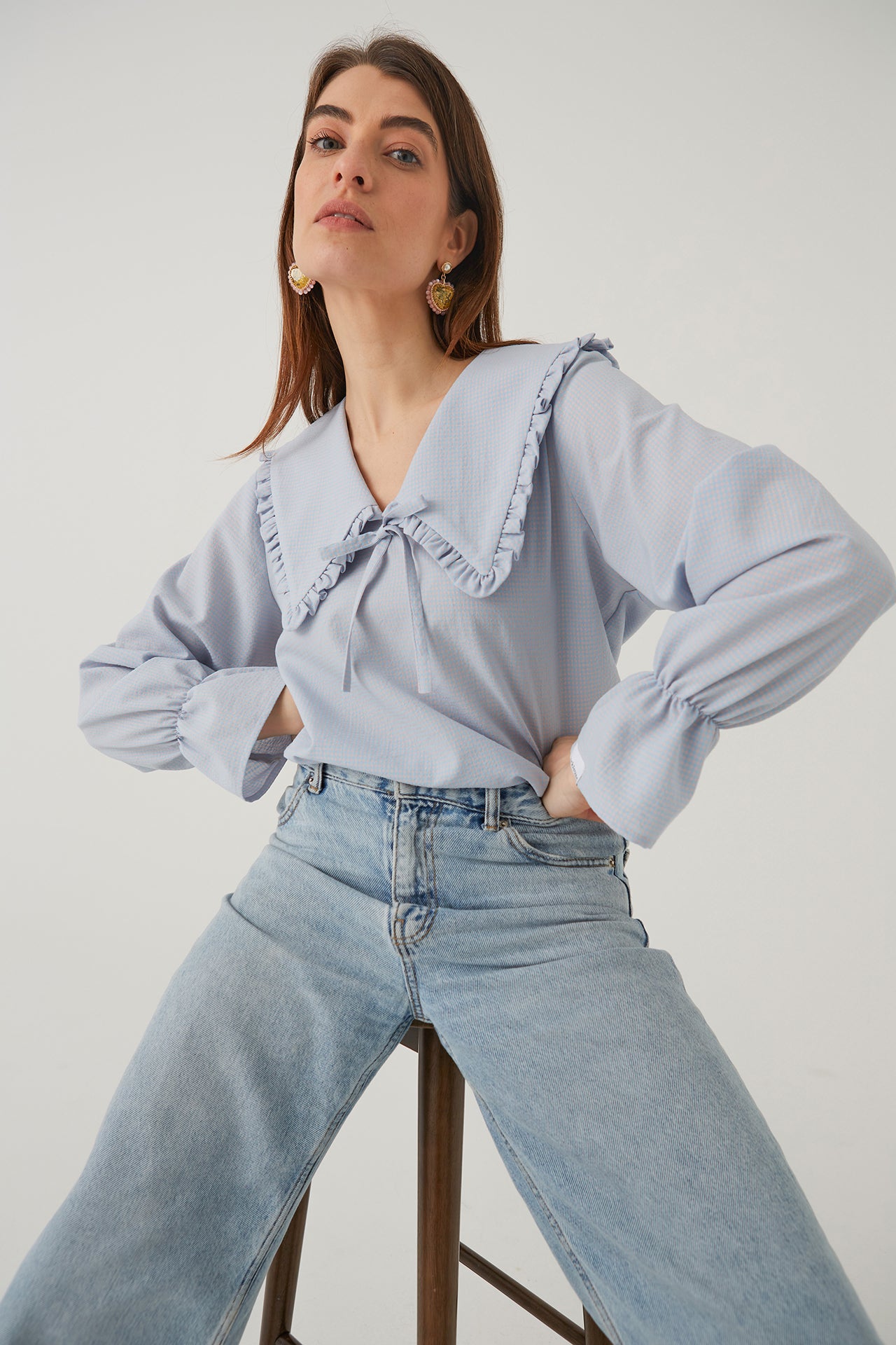 ROMANTIC BLOUSE, BLUE