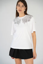 "EMBROIDERY", WHITE SHIRT