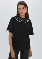 "POLKA DOT", WHITE T-SHIRT