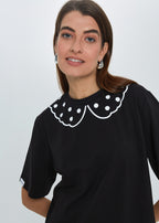 "POLKA DOT", WHITE T-SHIRT