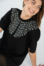 "SEA OF FLOWERS" WOMEN'S COLLARED T-SHIRT