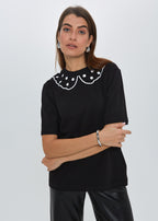 "POLKA DOT", WHITE T-SHIRT