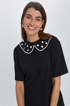"POLKA DOT", WHITE T-SHIRT
