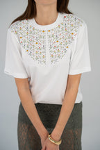 "SEA OF FLOWERS" WOMEN'S COLLARED T-SHIRT