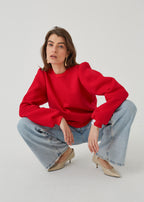 CZERWONY SWETER DAMSKI