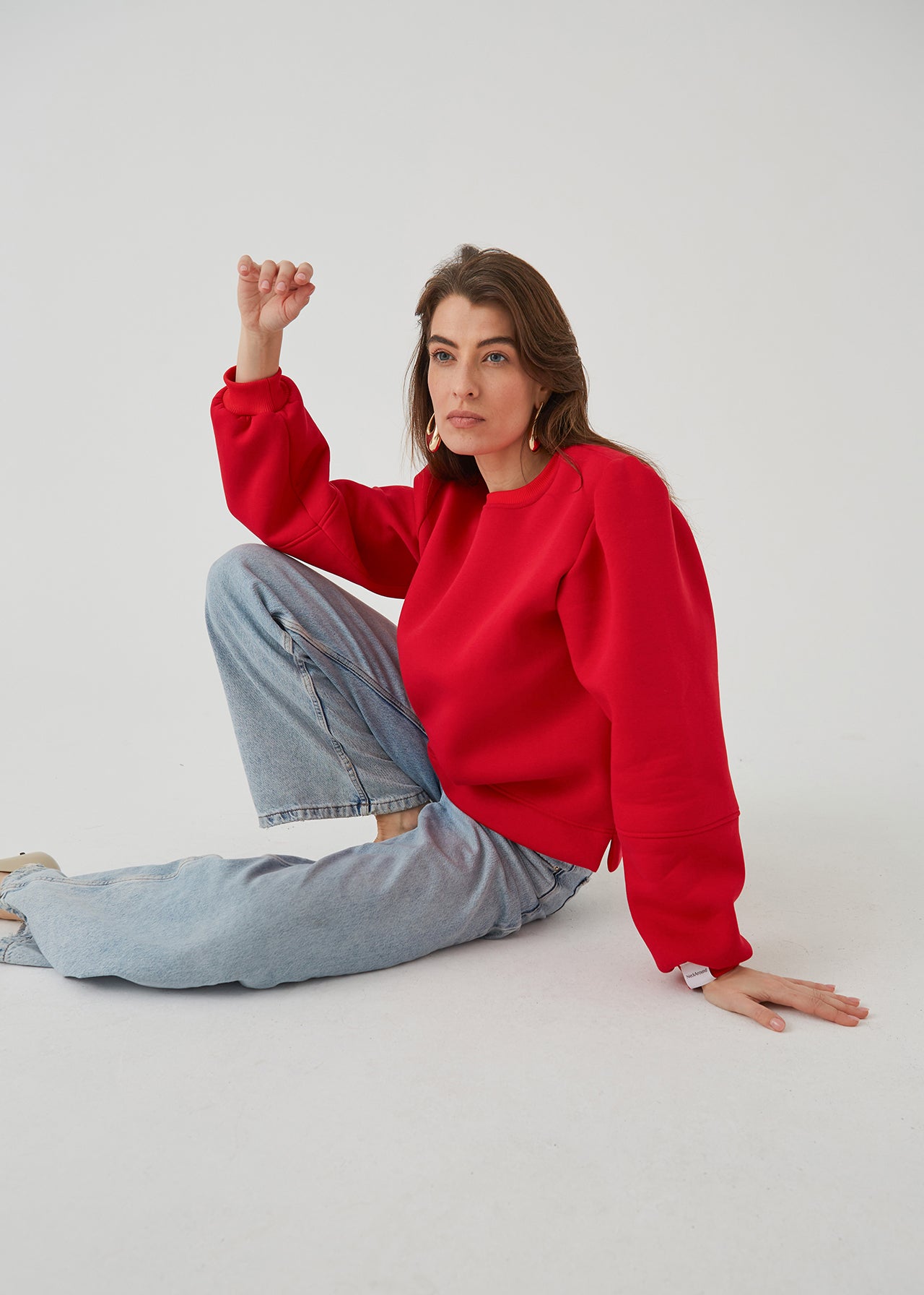 CZERWONY SWETER DAMSKI