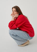 CZERWONY SWETER DAMSKI