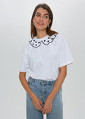 "POLKA DOT", WHITE T-SHIRT