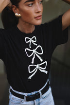 "THREE RIBBONS", BLACK T-SHIRT