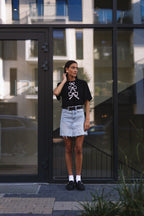 "THREE RIBBONS", BLACK T-SHIRT
