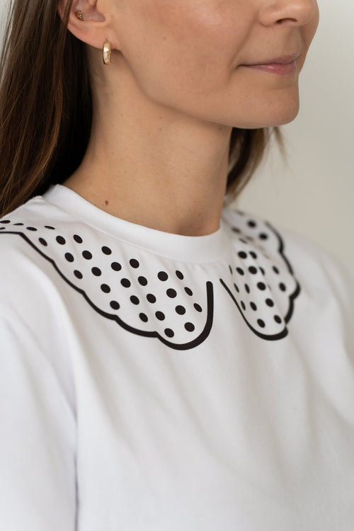 "MIDI POLKA DOT", WHITE T-SHIRT